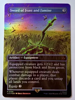 MTG Sword Of Feast And Famine | Magic Assassins Creed FOIL Borderless - Image 1