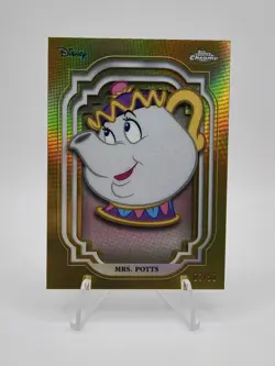 2024 Topps Chrome Disney Mrs Potts Gold Refractor /50 #51 Beauty and the Beast - Image 1