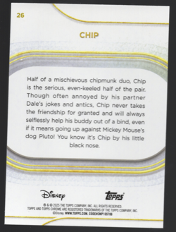 2025 Topps Disney Chrome CHIP Purple Chrome Refractor SP #43/75 - Card #26 - Image 2