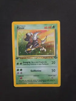 Pokemon English Card 1st edition Jungle Set Scratch Error Pinsir Holo Rare 9/64 - Image 1