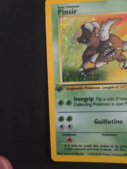 Pokemon English Card 1st edition Jungle Set Scratch Error Pinsir Holo Rare 9/64 - Image 2