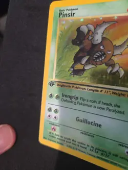 Pokemon English Card 1st edition Jungle Set Scratch Error Pinsir Holo Rare 9/64 - Image 3
