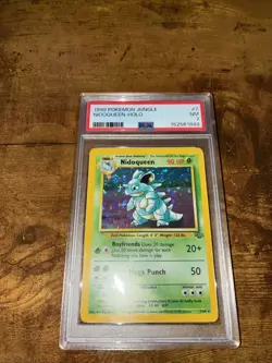 PSA Pokemon JUNGLE, 1999, NIDOQUEEN-HOLO, Stage 2, #7 CLEAN CARD - Image 2
