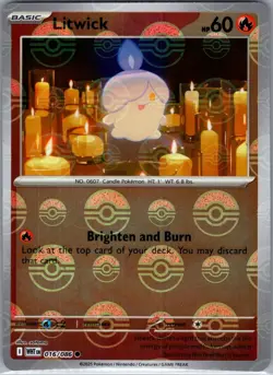 Litwick (Poke Ball) 016/086 SV: White Flare - Pokemon Card - NM - Image 1