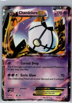 Chandelure EX 77/113 Legendary Treasures - Pokemon Card - NM - Image 1