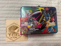Pokemon TCG Collector Treasure Chest Tin Box English Booster Sealed - Image 1