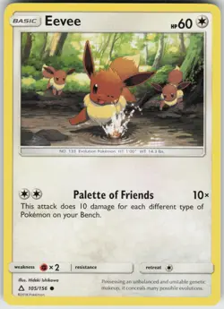 Eevee 105/156 Common Ultra Prism Pokemon Lightly Played - Image 1