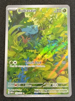 Pokemon Bulbasaur 166/165 Scarlet & Violet 151 Illustration Rare Holo English - Image 1
