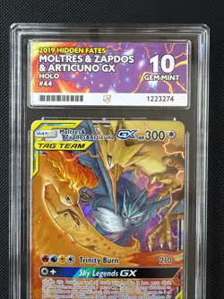 Moltres & Zapdos & Articuno GX 44/68 Hidden Fates Pokemon TCG Ace Gem Mint 10 - Image 2