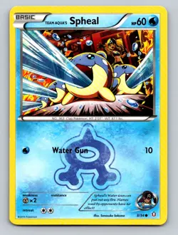Team Aqua's Spheal 3/34 Common Double Crisis Pokemon Lightly Played - Image 1