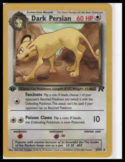 Pokemon TCG Team Rocket Dark Persian #42/82 First Edition - Image 1