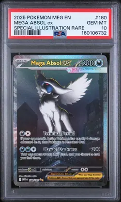 2025 POKEMON MEGA EVOLUTION ME01 MEGA ABSOL EX #180/132 SIR FULL ART HOLO PSA 10 - Image 1