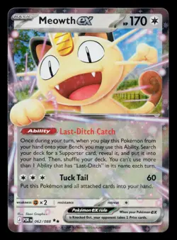 Meowth ex Double Rare Perfect Order POR 062/088 Pokemon NM 2026 - Image 1