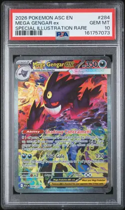 2026 POKEMON ASC EN-ASCENDED HEROES #284 MEGA GENGAR EX PSA 10 - Image 1
