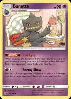 Pokemon Banette SM - Celestial Storm 65/168 Light Play LP+ or Better - Image 1