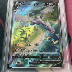 2022 Pokemon SWSH Lost Origin Aerodactyl V #180/196 PSA 9 - Image 2