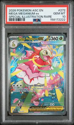2026 POKEMON ASC EN-ASCENDED HEROES #272 MEGA MEGANIUM EX PSA 10 - Image 1