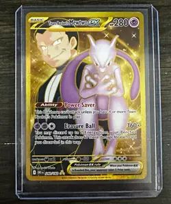 Team Rocket's Mewtwo ex 240/182 SV10 Destined Rivals Hyper Rare Full Art Holo EN - Image 1