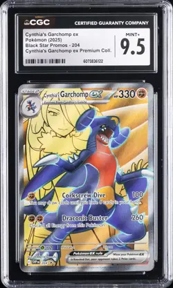 2025 POKEMON BLACK STAR PROMOS #204 CYNTHIA'S GARCHOMP EX CGC 9.5 - Image 1