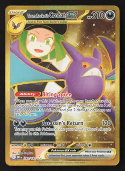 Team Rocket's Crobat ex Hyper Rare Holo DRI 242/182 NM Pokemon TCG - Image 1