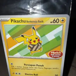 Pikachu Berkemeja Batik 101/SV-P Stamped Indonesia Journey Promo Pokemon sealed - Image 3