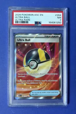 2026 Pokemon ASC EN Ultra Ball Ultra Rare #264 PSA 7 NM - Image 1