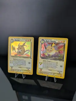 Pokemon Raichu Holo set - Dark Raichu 83/82- Team Rocket & Raichu Fossil 14/62 - Image 1