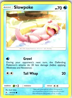 Slowpoke 42/214 Common Unbroken Bonds Pokemon Near Mint - Image 1
