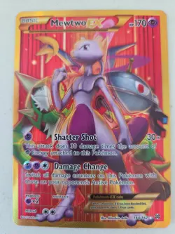 Pokemon Mewtwo EX TCG Secret Full Art Holo Rare Card Breakthrough- 164/162 - Image 1