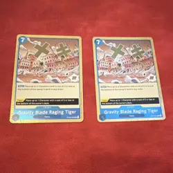 Bandai One Piece Card Game OP06-068 Gravity Blade Raging Tiger Blue Event Eng x2 - Image 1
