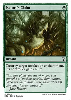 Magic The Gathering MTG NATURE'S CLAIM Mystery Booster 2 NM Near Mint - Image 1