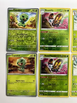 Pokemon Tcg Lot of 6 Capsakid, Beautifly, Sawsbuck Reverse Holo Common basic - Image 2
