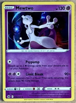 2023 POKEMON CROWN ZENITH MEWTWO HOLO 059/159 NM+ - Image 1