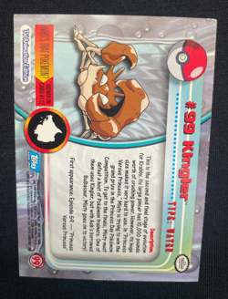 Pokemon Topps Kingler #99 Vintage Blue Label 1st Edition (LP/MP) - Image 2