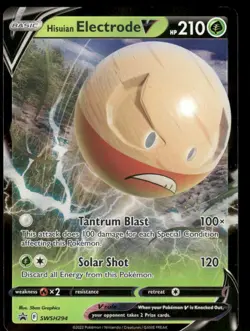 Pokemon Cards Hisuian Electrode V SWSH294 SWSH Black Star Promo NM *2 - Image 1