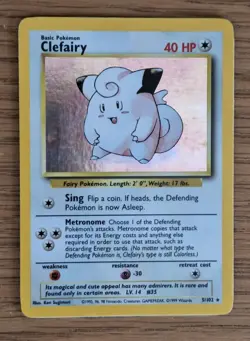 Pokemon TCG Clefairy and poliwrath Base Set Holo for spinboxx - Image 1