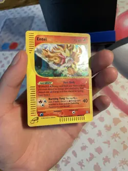 Pokemon Entei Holo Rare H8/H32 Aquapolis Heavily Played - Image 3