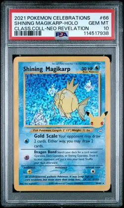 2021 POKEMON CELEBRATIONS CLASSIC COLLECTION #66 SHINING MAGIKARP-HOLO PSA 10 - Image 1