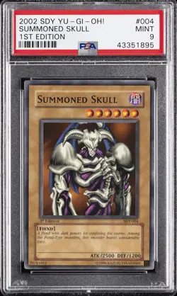 2002 YU-GI-OH! STARTER DECK: YUGI 1ST ED #004 SUMMONED SKULL PSA 9 - Image 1