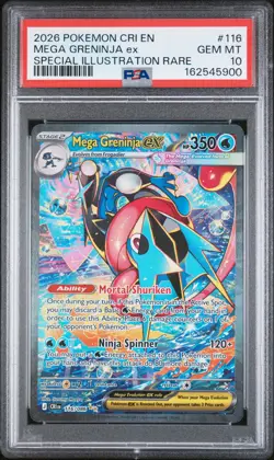 2026 POKEMON CRI EN-CHAOS RISING #116 MEGA GRENINJA EX PSA 10 - Image 1