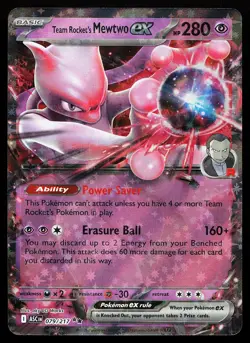 Team Rocket's Mewtwo ex 079/217 Holo Ascended Heroes Pokemon Card - Image 1
