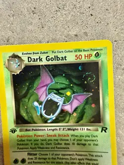 Pokemon Dark Golbat 7/82 1st Edition Holo Swirl Team Rocket WOTC 2000 - Image 5
