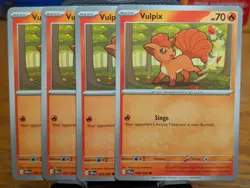 Pokemon TCG Chaos Rising Vulpix 008/086 x4 Playset - Image 1