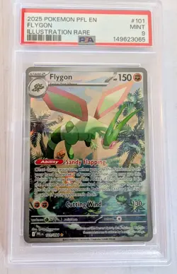 2025 POKEMON PFL EN-PHANTASMAL FLAMES ILLUSTRATION RARE #101 FLYGON PSA 9 - Image 1