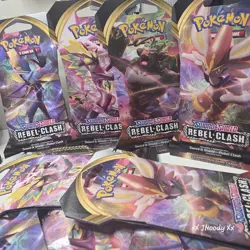 5 Packs Of Pokemon Sword & Shield: Rebel Clash Sealed & Sleeved Booster Packs - Image 2