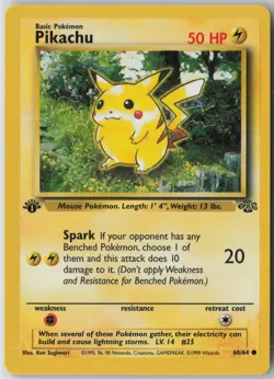 Pikachu 60/64 Common Jungle Pokemon 1st Edition Lightly Played - Image 1