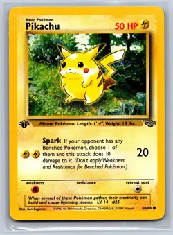 Pikachu 60/64 Common Jungle Pokemon 1st Edition Lightly Played - Image 1