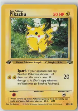 Pikachu 60/64 Common Jungle Pokemon 1st Edition Lightly Played - Image 1