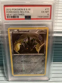 2012 Ferroseed Reverse Holo Next Destinies 77/99 Pokemon Card psa6 - Image 1