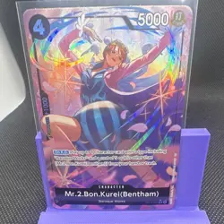 Bandai Mr.2 Bon Kurei (Bentham) OP14-091 SR Alt Art Foil Character 5000 Eng - Image 1